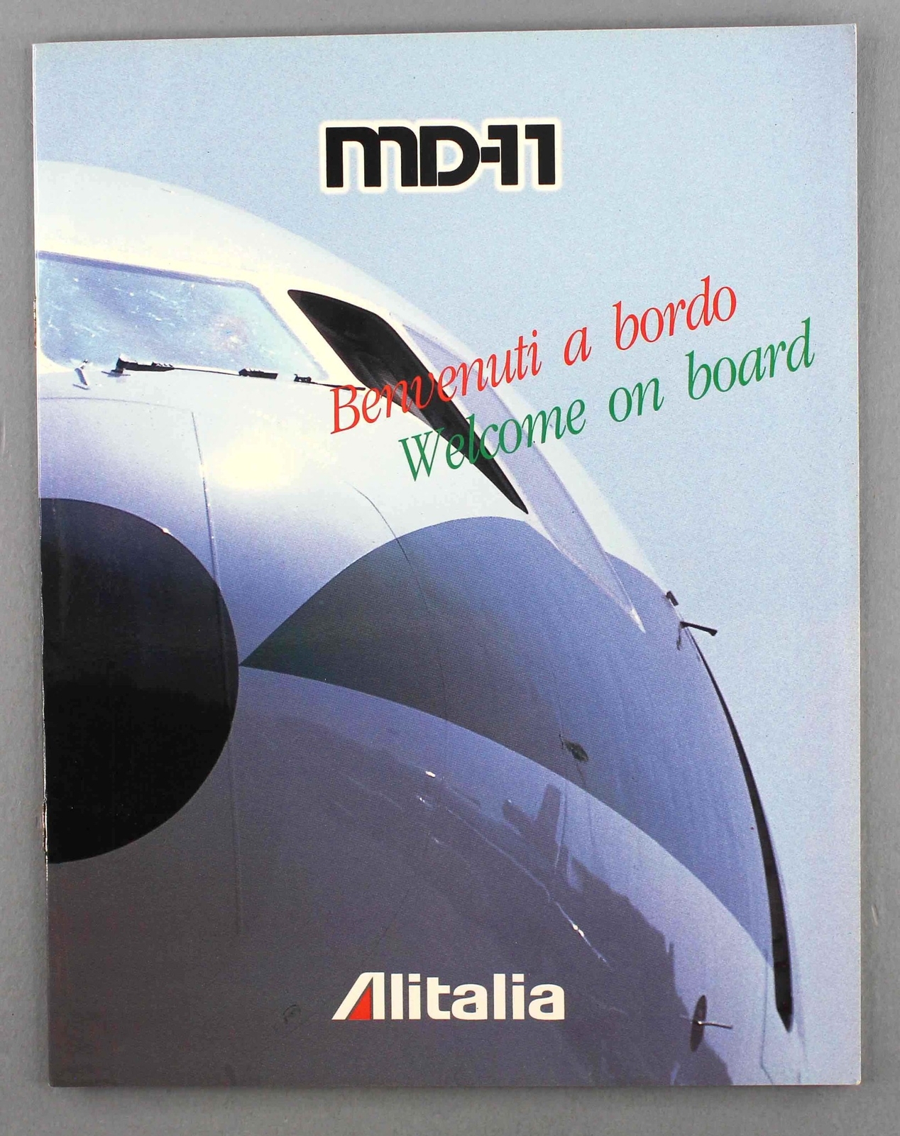 ALITALIA MD-11 VINTAGE AIRLINE BROCHURE SEAT MAP MCDONNELL DOUGLAS ITALY