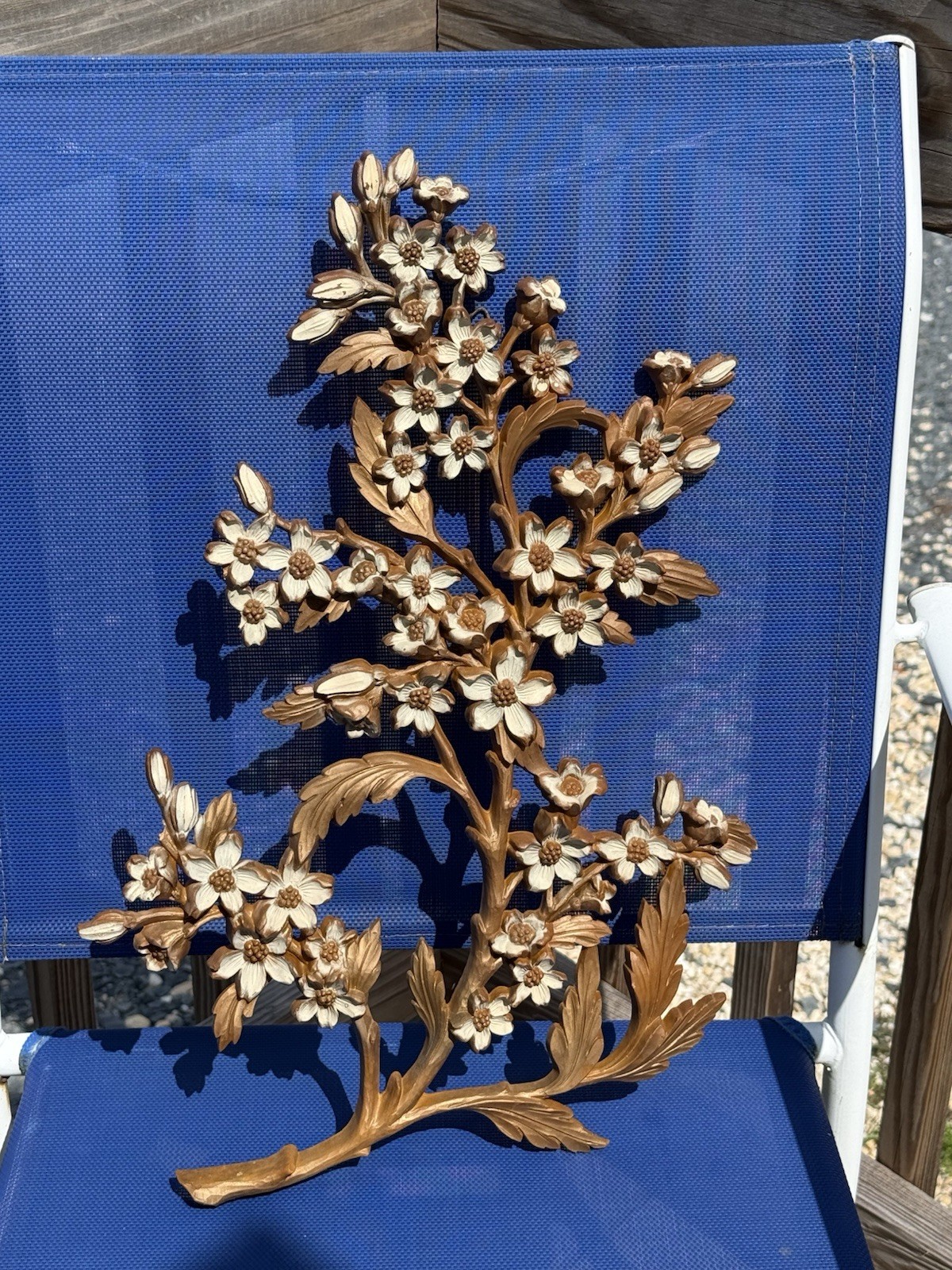 Vintage 1967 Syroco Dogwood Branch Cream Flowers Wall Art Vintage 1967 Syroco Dogwood Branch Cream Flowers Wall Art