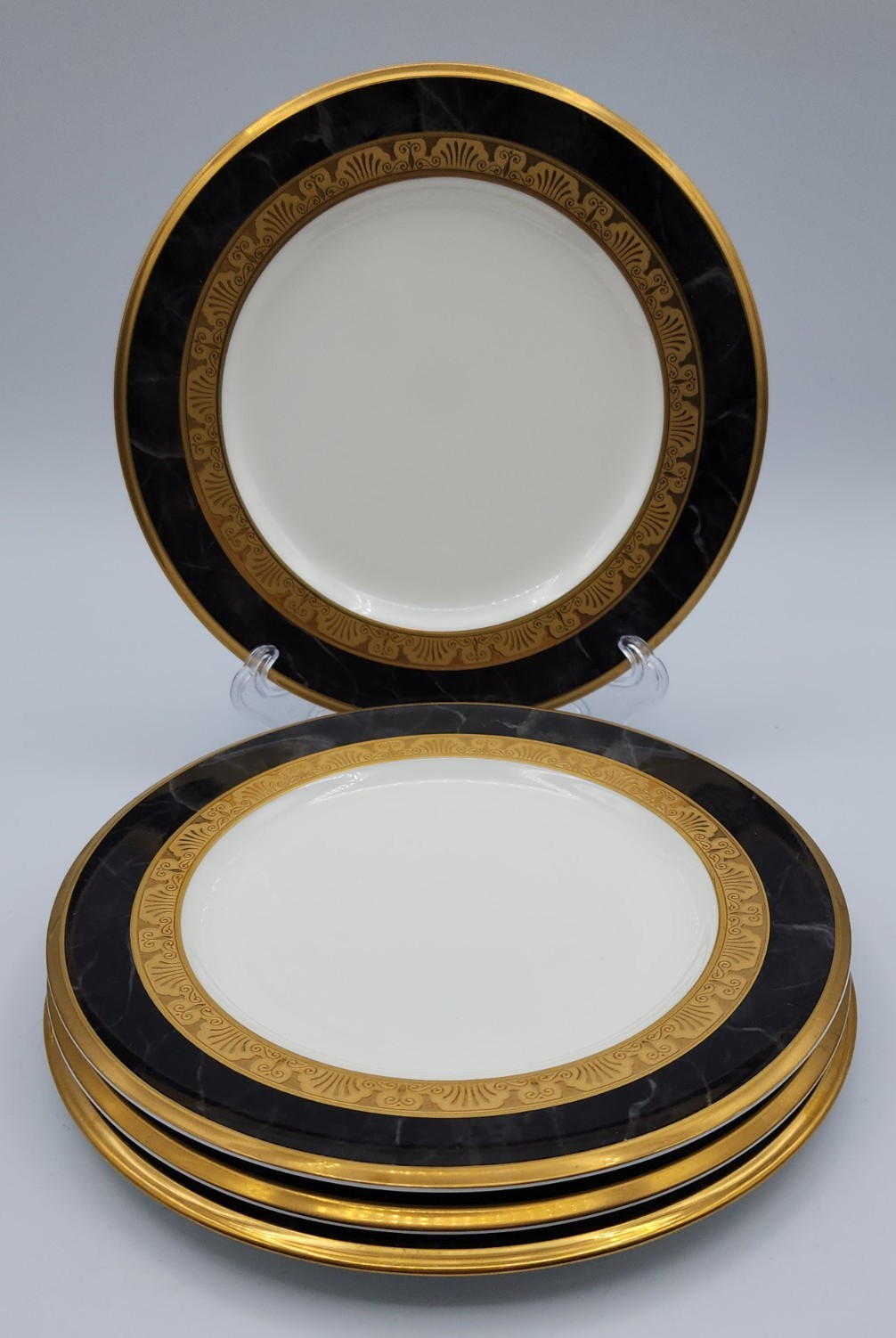Noritake Opulence Marble Border Gold Encrusted Band Bread Plates Set of 4