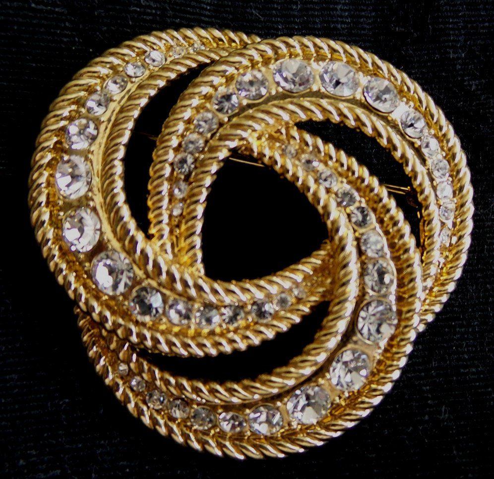 Vintage Garnay Swirl Brooch & Pendant Gold T DAR Daughters American Revolution