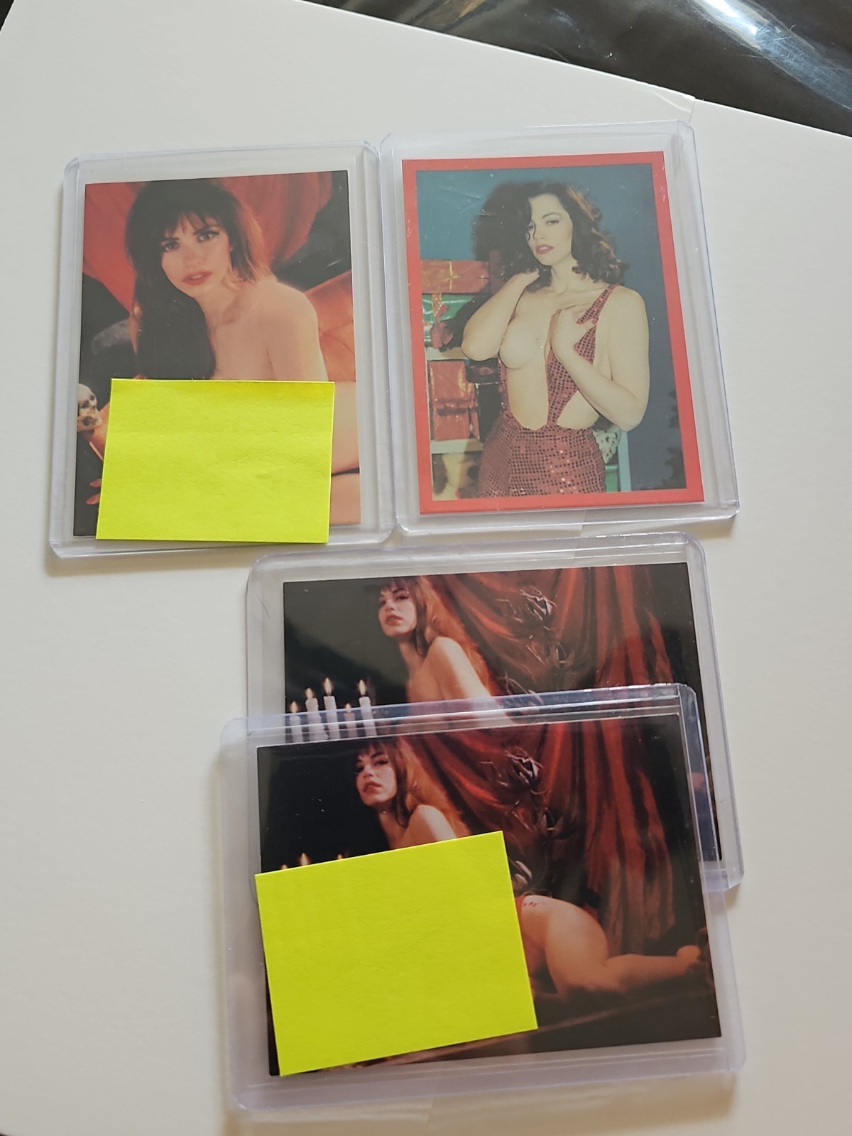 1995 Scream Queens 5 DEBBIE ROCHON LIP PRINT AUTOGRAPH RARE EROCTICA 4 DIFFERENT