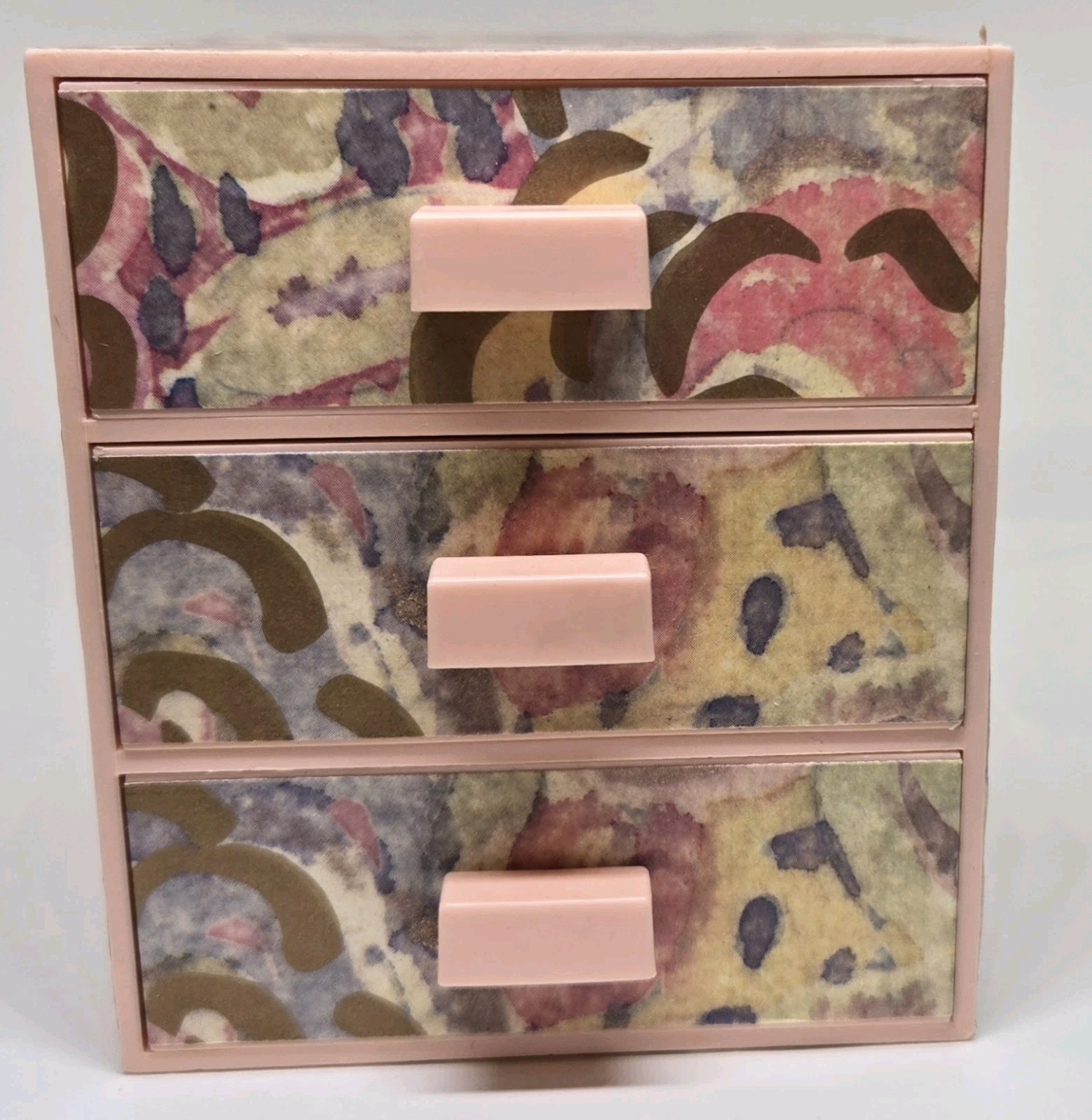 VINTAGE 1988 AVON FLORAL IMPRESSIONS 3 DRAWER JEWELRY CHEST 
