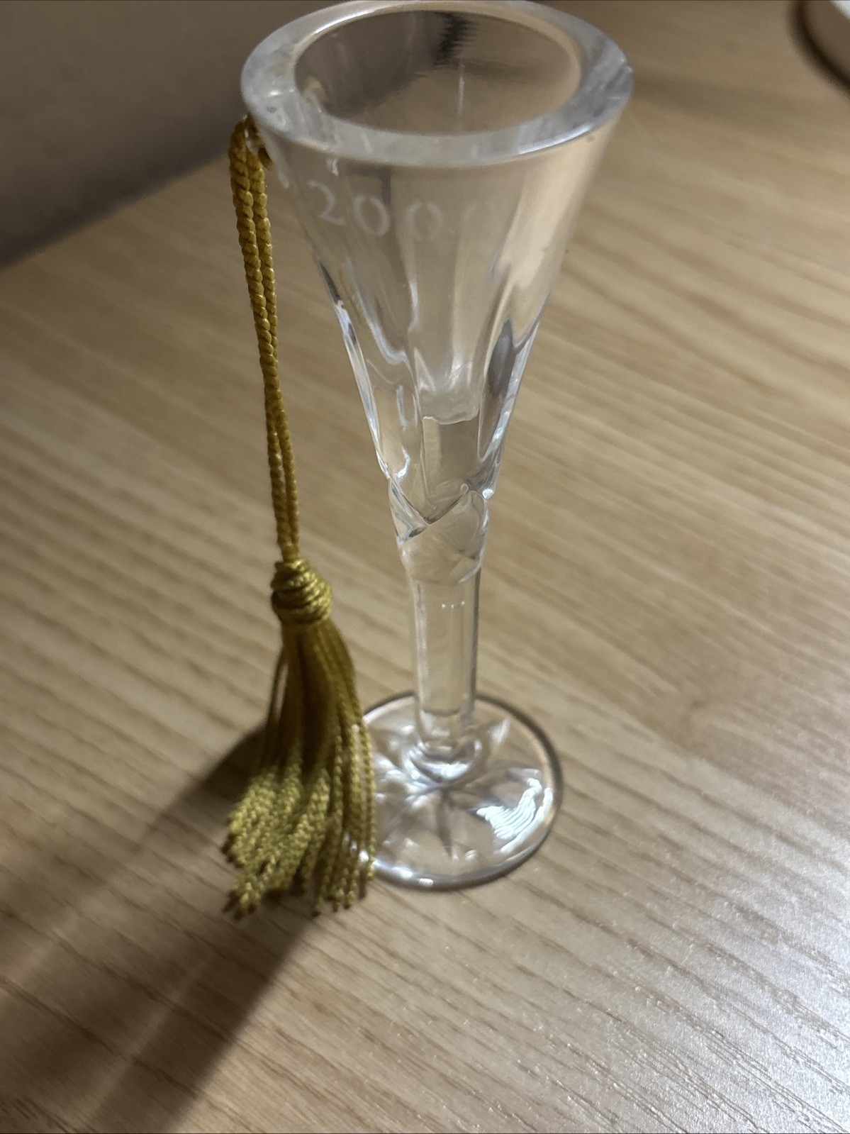 Gorham Year 2000 Crystal Champagne Glass Ornament No Box