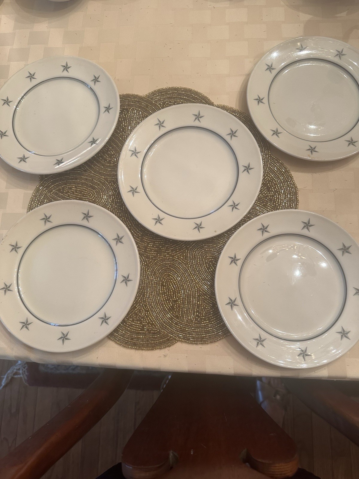 S.S. United States Lines Lamberton Ocean Liner Five Salad Plates 7 3/4” Vintage
