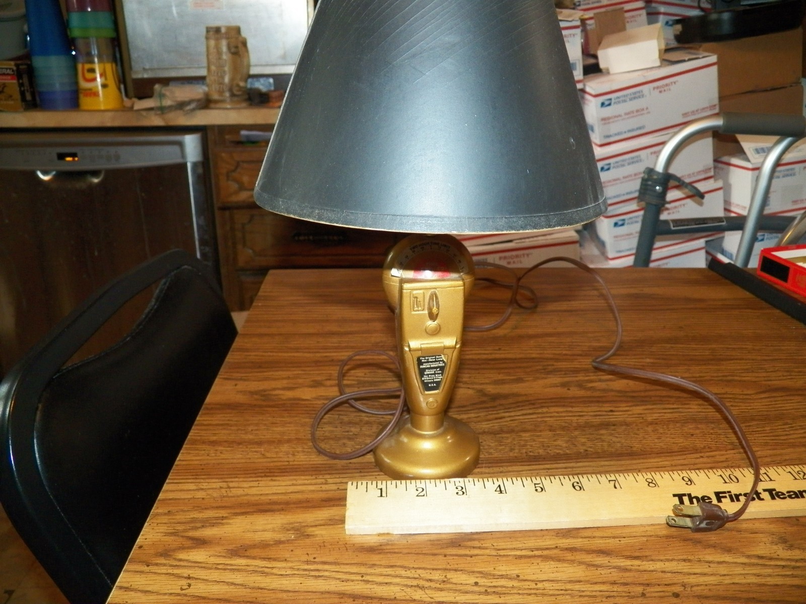 Vintage DUNCAN INDUSTRIES Cast Metal Mini Parking Meter Lamp - Works