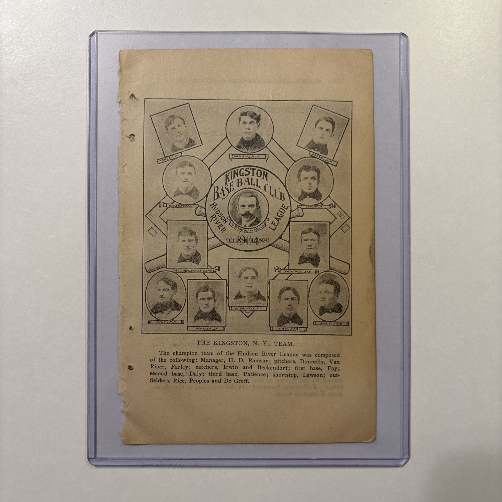 1903 Kingston NY Baseball Team Picture Rare Dead-Ball Era Antique New York