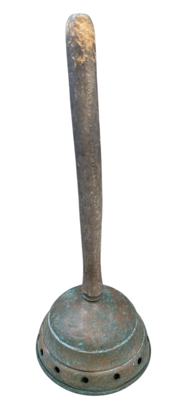VINTAGE DOLLY LAUNDRY WASHING PLUNGER POSSER COPPER AND WOOD