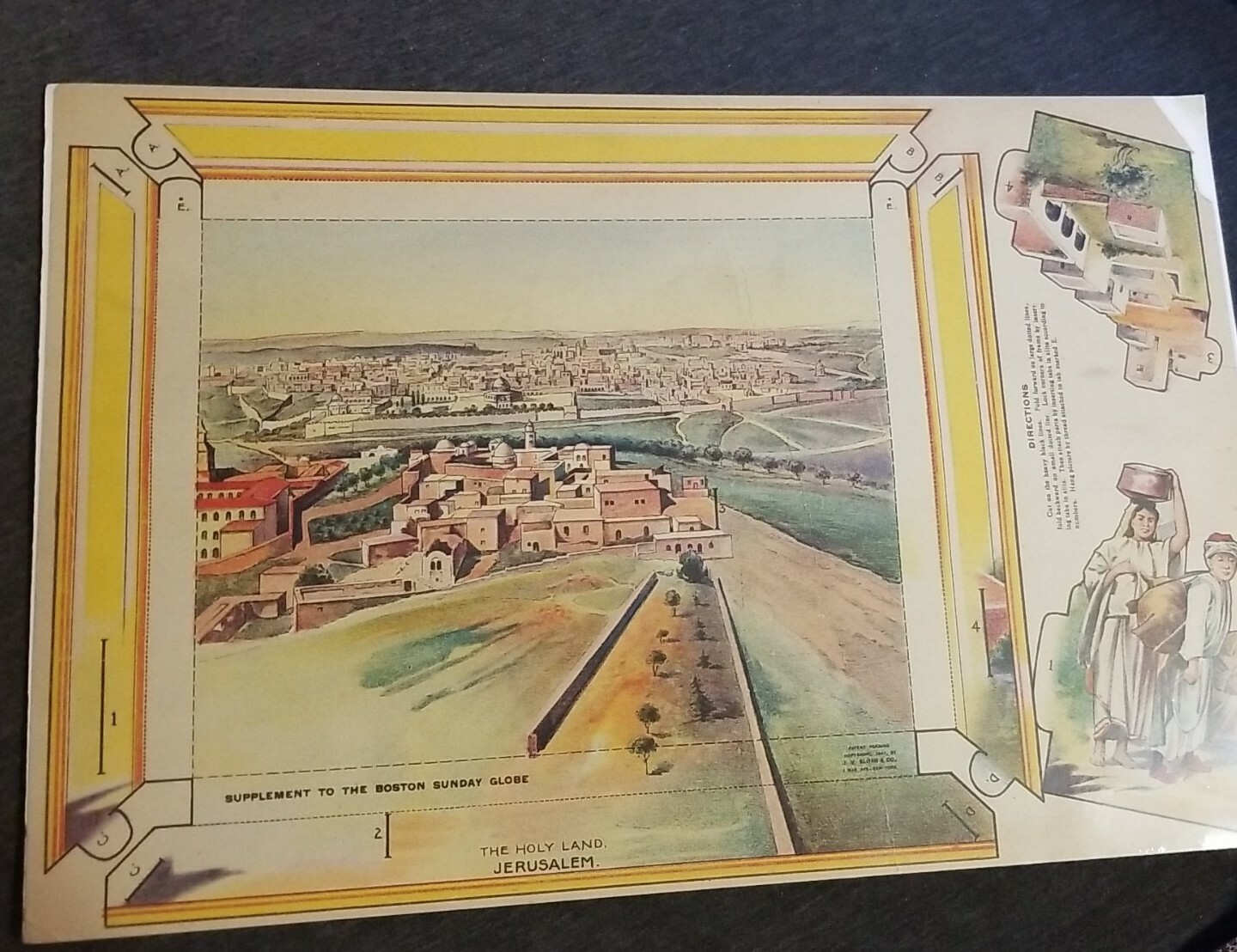 1907 Jerusalem The Holy Land Paper Model Tableaux J V Sloan & Co Boston Globe 1907 Jerusalem The Holy Land Paper Model Tableaux J V Sloan & Co Boston Globe