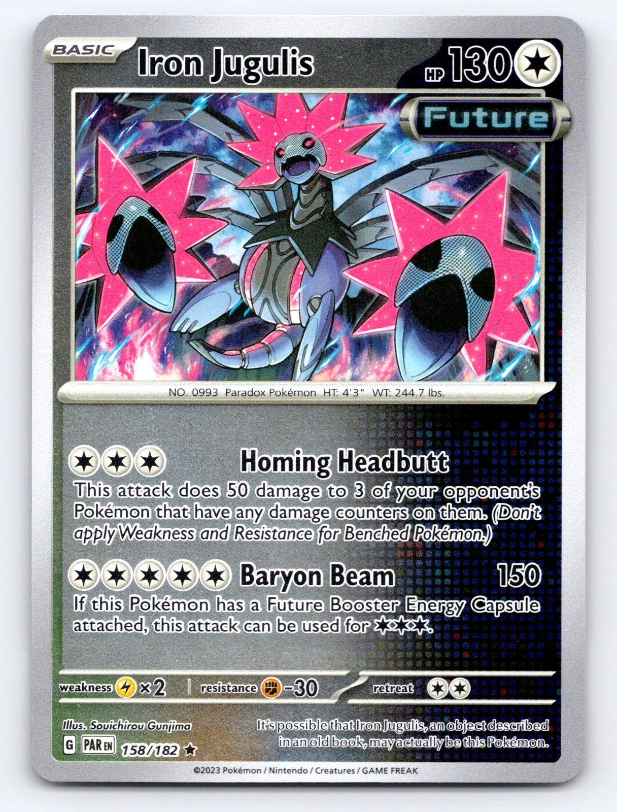 Iron Jugulis 158/182 Rare Paradox Rift Pokemon Reverse Holo Near Mint