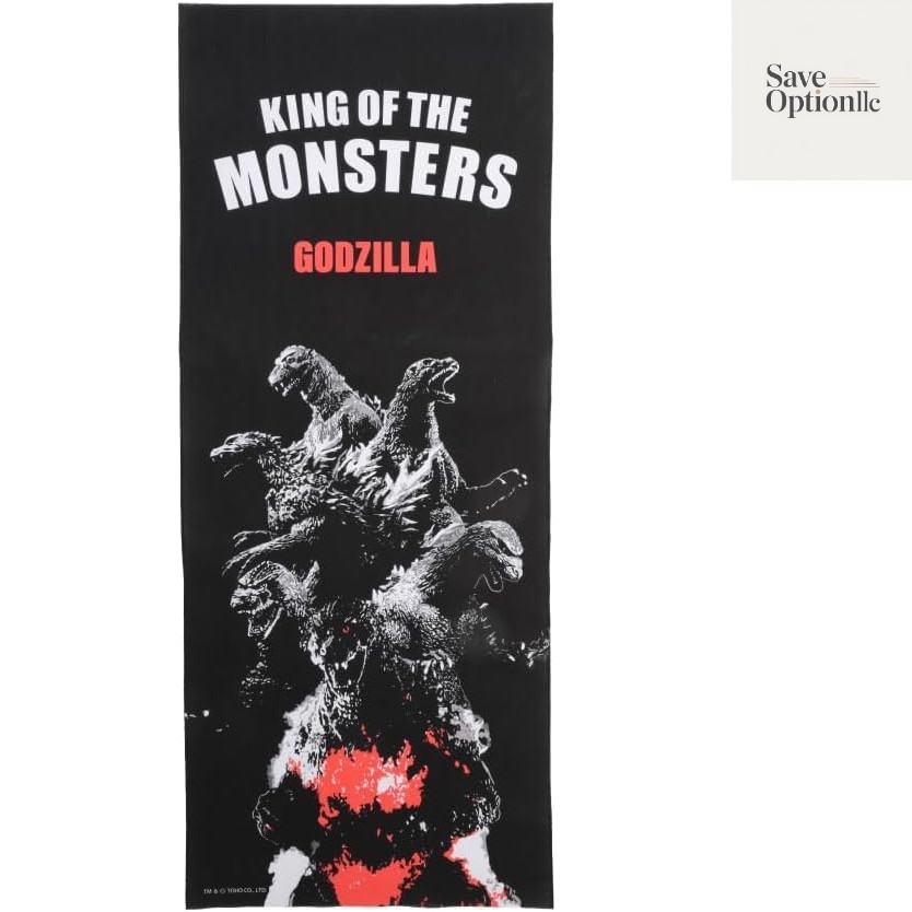 GODZILLA Tenugui（Japanese Hand Towel） EVOLUTIONS of GODZILLA, Black, XERMV105