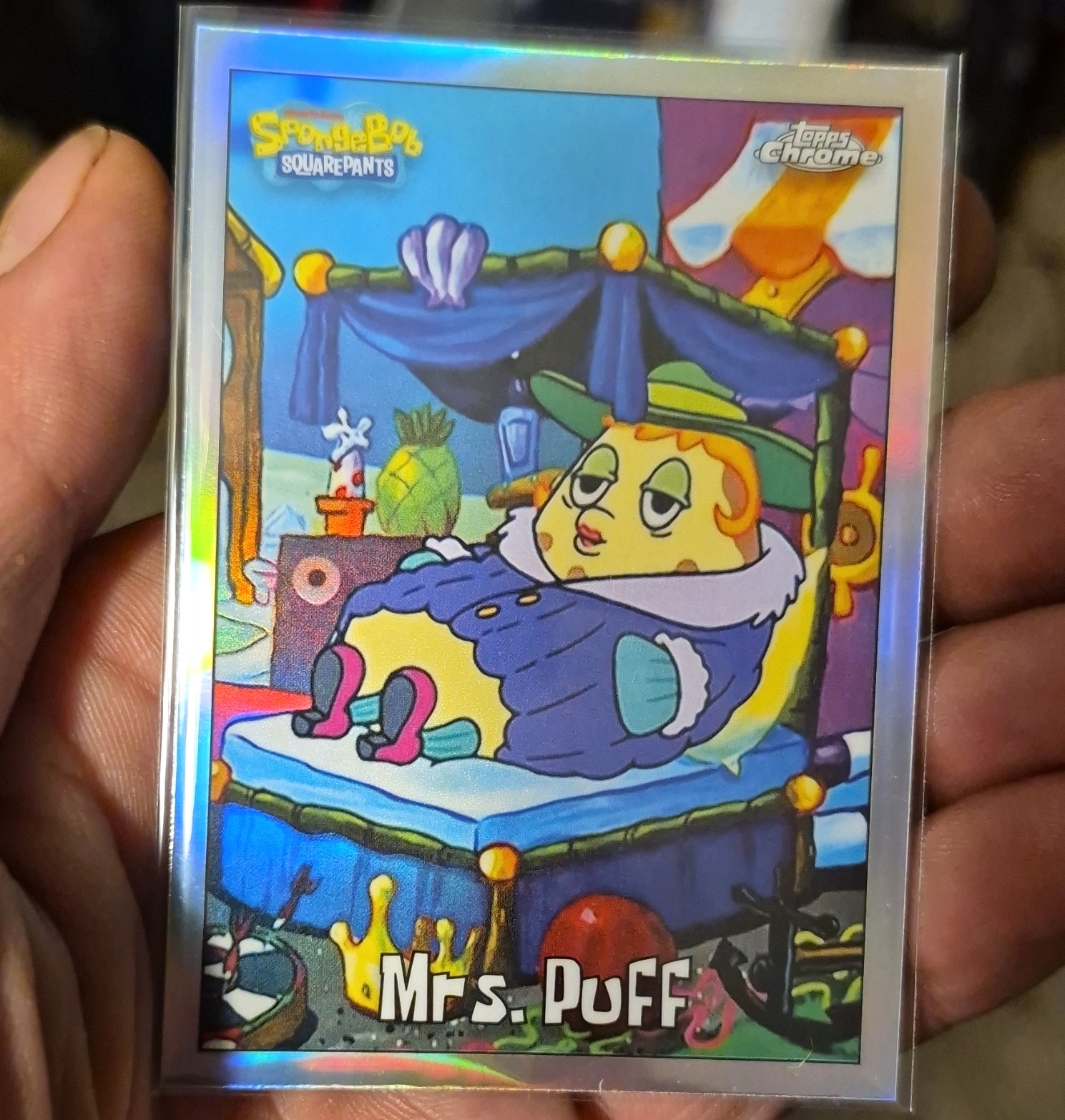 Topps 2025 Chrome SpongeBob SquarePants Refractor #15 Mrs. Puff