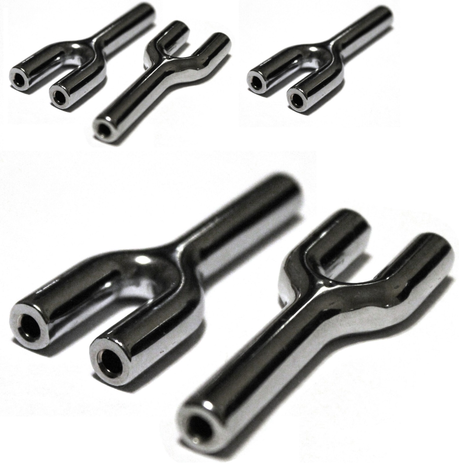 5x Double Barrel Tube Metal Y-shaped Connector to Bottle Lab Fitting Fixture