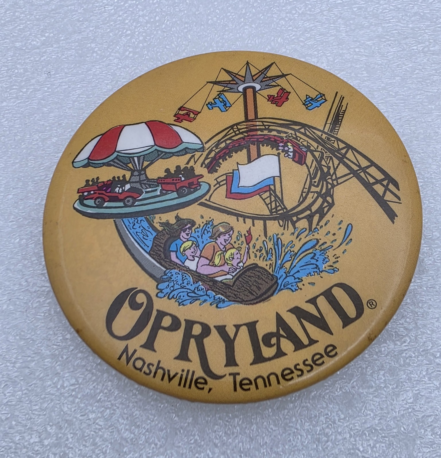 Opryland Nashville, Tennessee Vintage Pinback Button, Best Seal Corp 1981