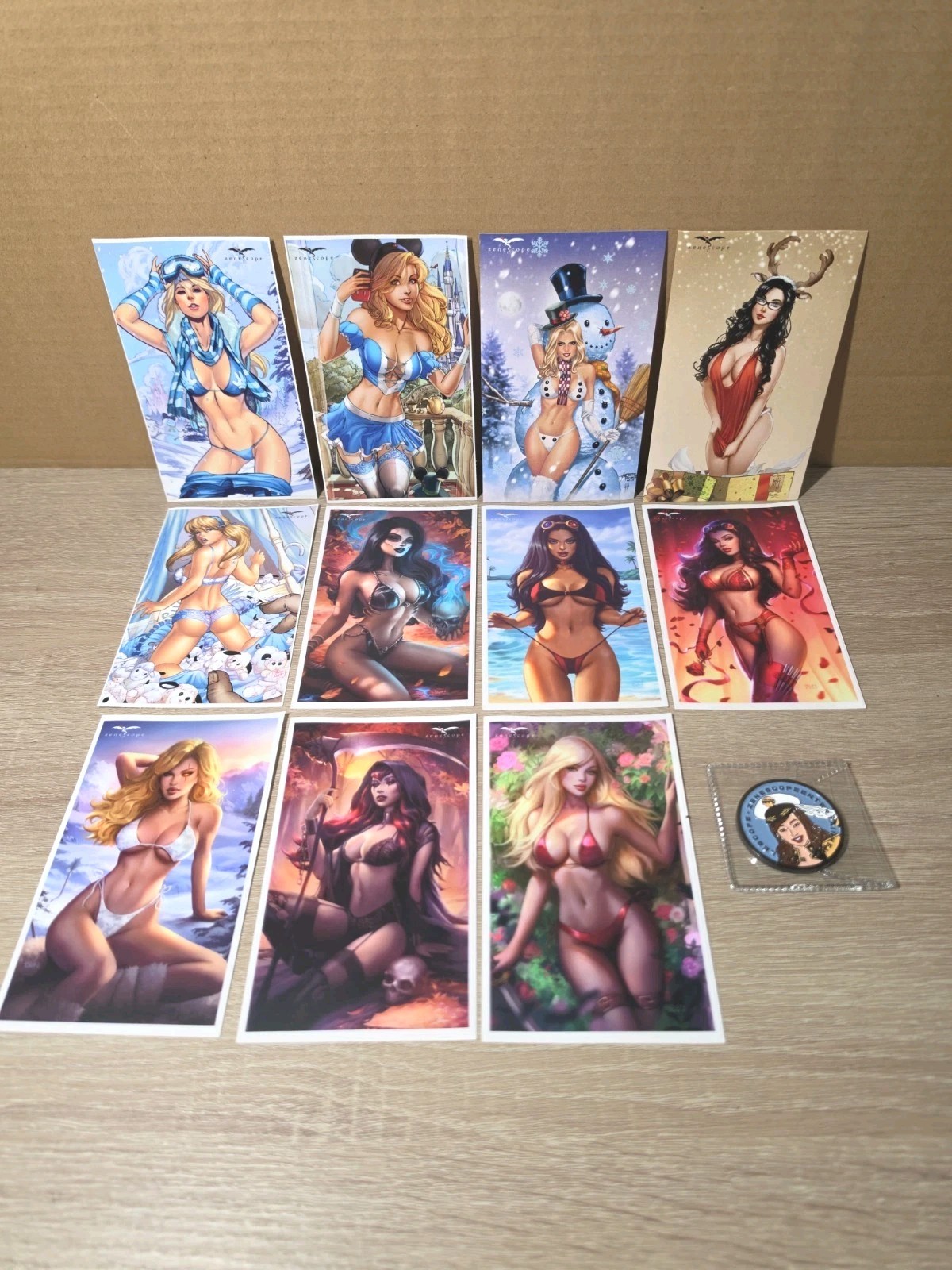 (11) Zenescope Sun Khamunaki Cover Art Stickers + Zenescope Coin. RARE (11) Zenescope Sun Khamunaki Cover Art Stickers + Zenescope Coin. RARE