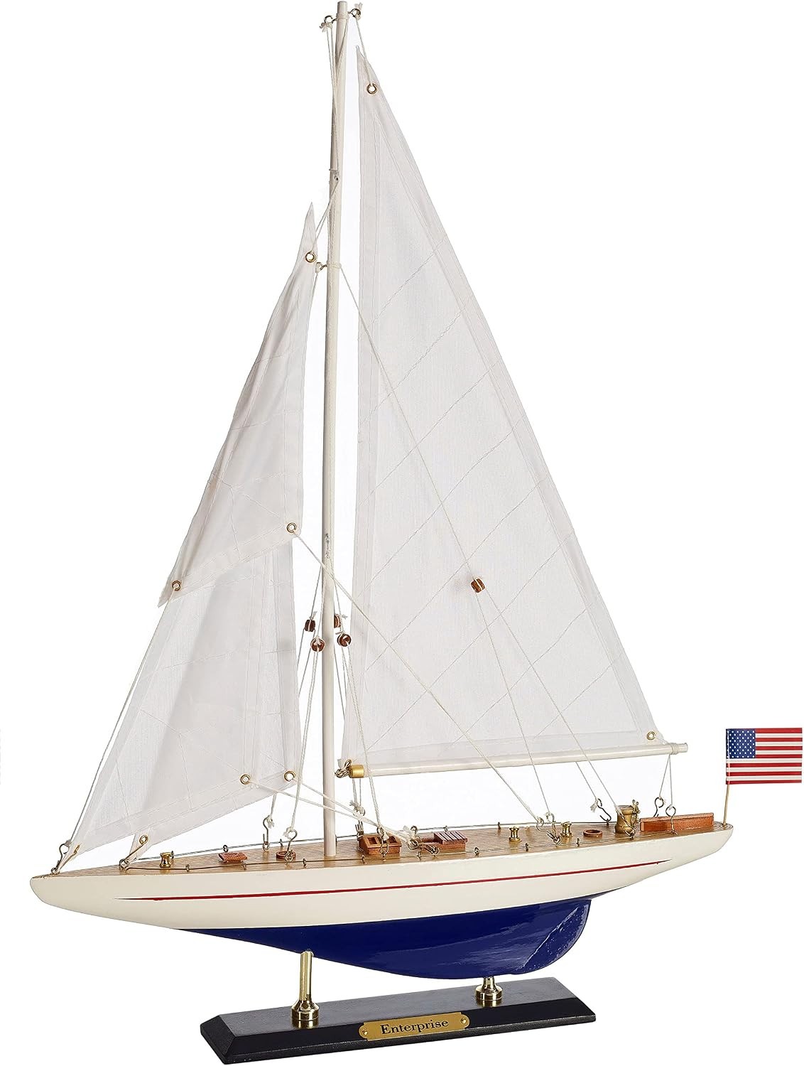 SAILINGSTORY Wooden Sailboat Model Ship Sailing Boat Yacht Decor Enterprise 1/10 SAILINGSTORY Wooden Sailboat Model Ship Sailing Boat Yacht Decor Enterprise 1/10