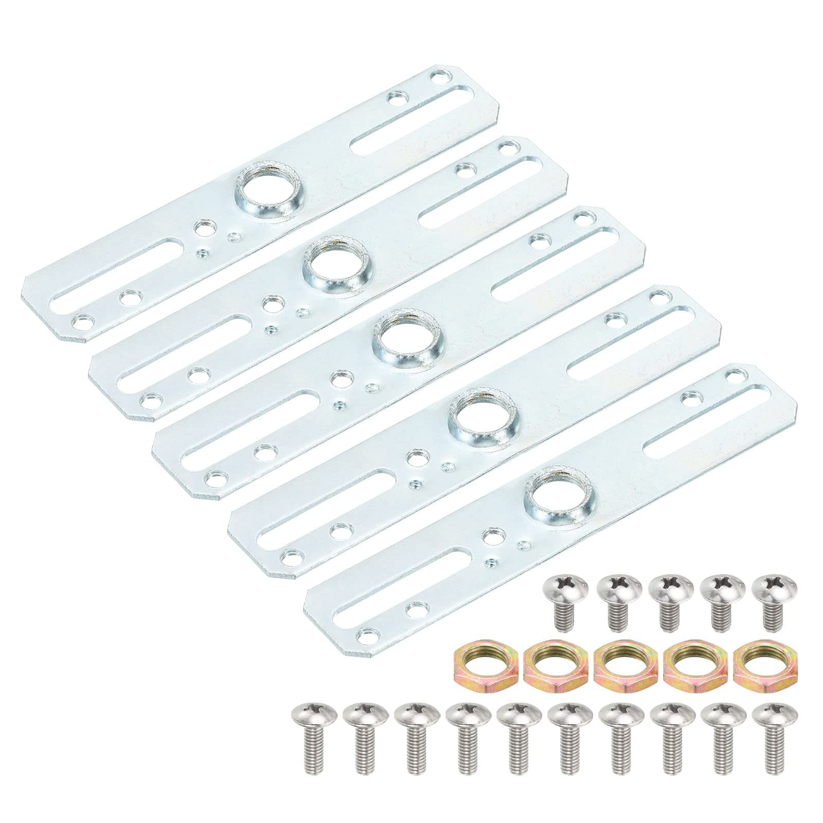 MECCANIXITY Light Fixture Crossbar Kit, 100x20mm Mounting Bracket Silver Tone
