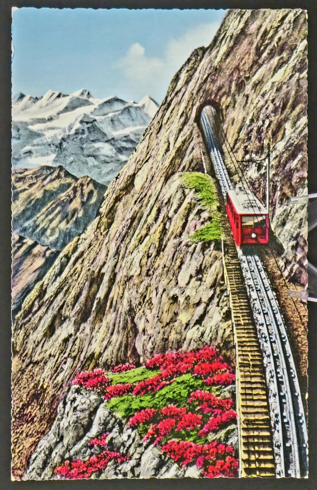 Vintage Pilatusbahn Cogwheel Railway Switzerland Mountain Train Postcard