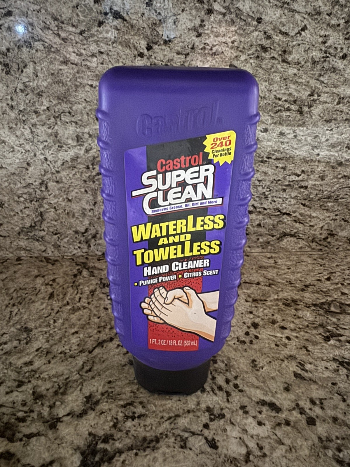100% FULL CASTROL Super Clean Waterless & Towelless Hand Cleaner 18oz Purple HTF 100% FULL CASTROL Super Clean Waterless & Towelless Hand Cleaner 18oz Purple HTF
