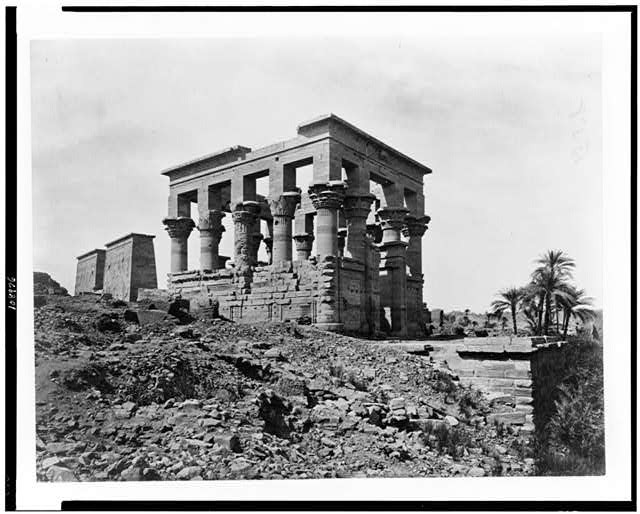Photo:Philae Egypt 1850s Kiosk of Trajan Pharaoh\'s Bed Temple Ruins