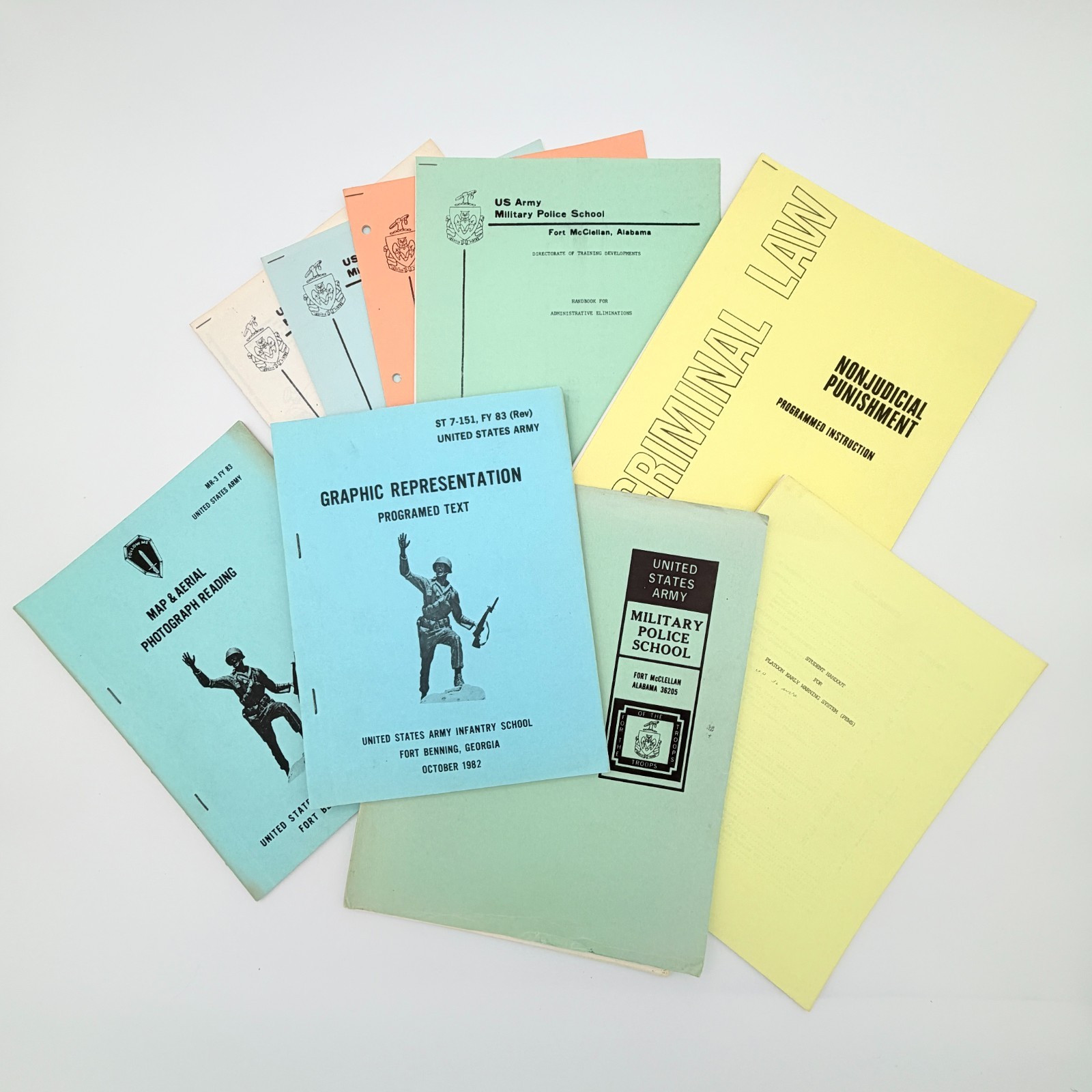 Vintage US Army Military Paper Ephemera Lot Fort McClellan Fort Benning 1980s