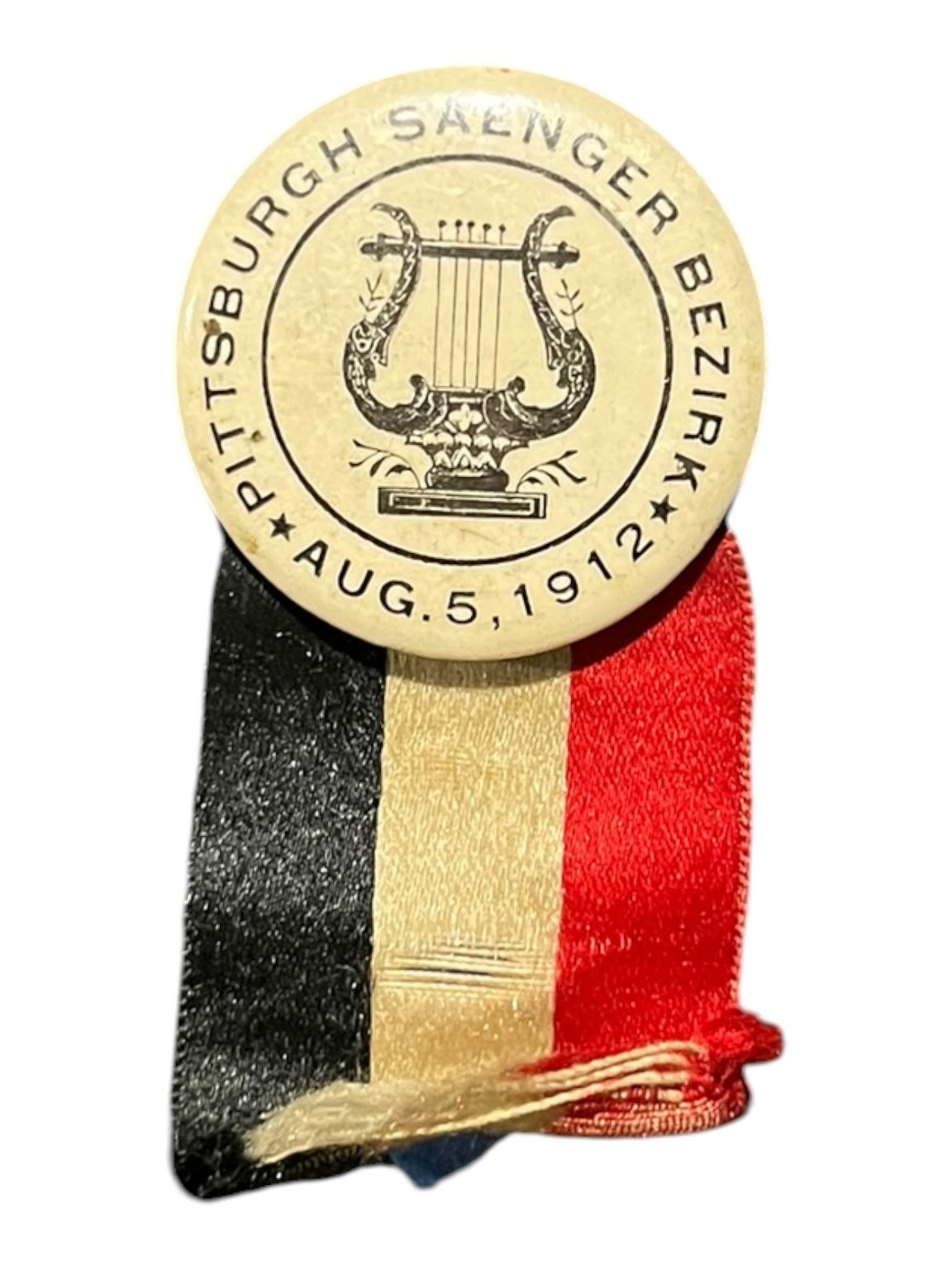 Vintage 1912 Pittsburgh Saenger Bezirk Pinback Button German Singing Society Vintage 1912 Pittsburgh Saenger Bezirk Pinback Button German Singing Society