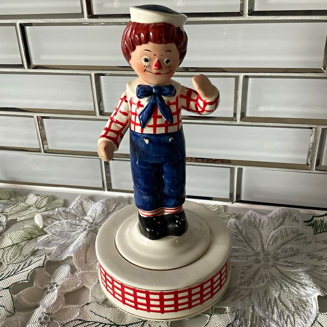 Vintage 1971 Raggedy Andy SCHMID Music Box Do-Re-Mi Bobbs-Merrill Japan