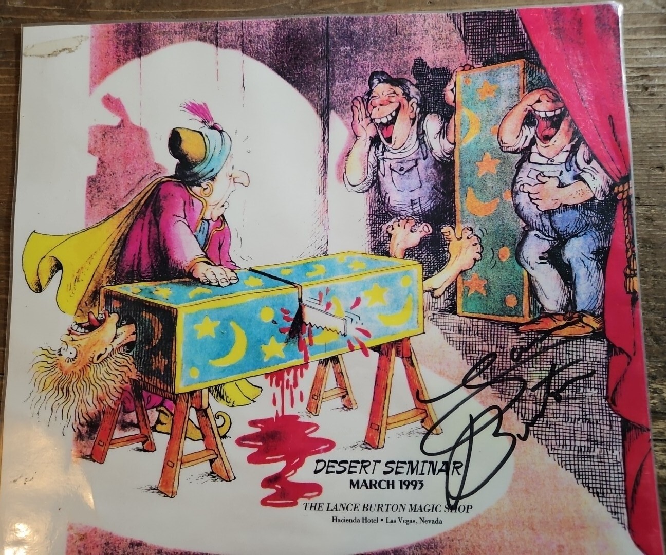 Signed LANCE BURTON DESERT SEMINAR 1993, LAMINATED, HACIENDA HOTEL, LAS VEGAS