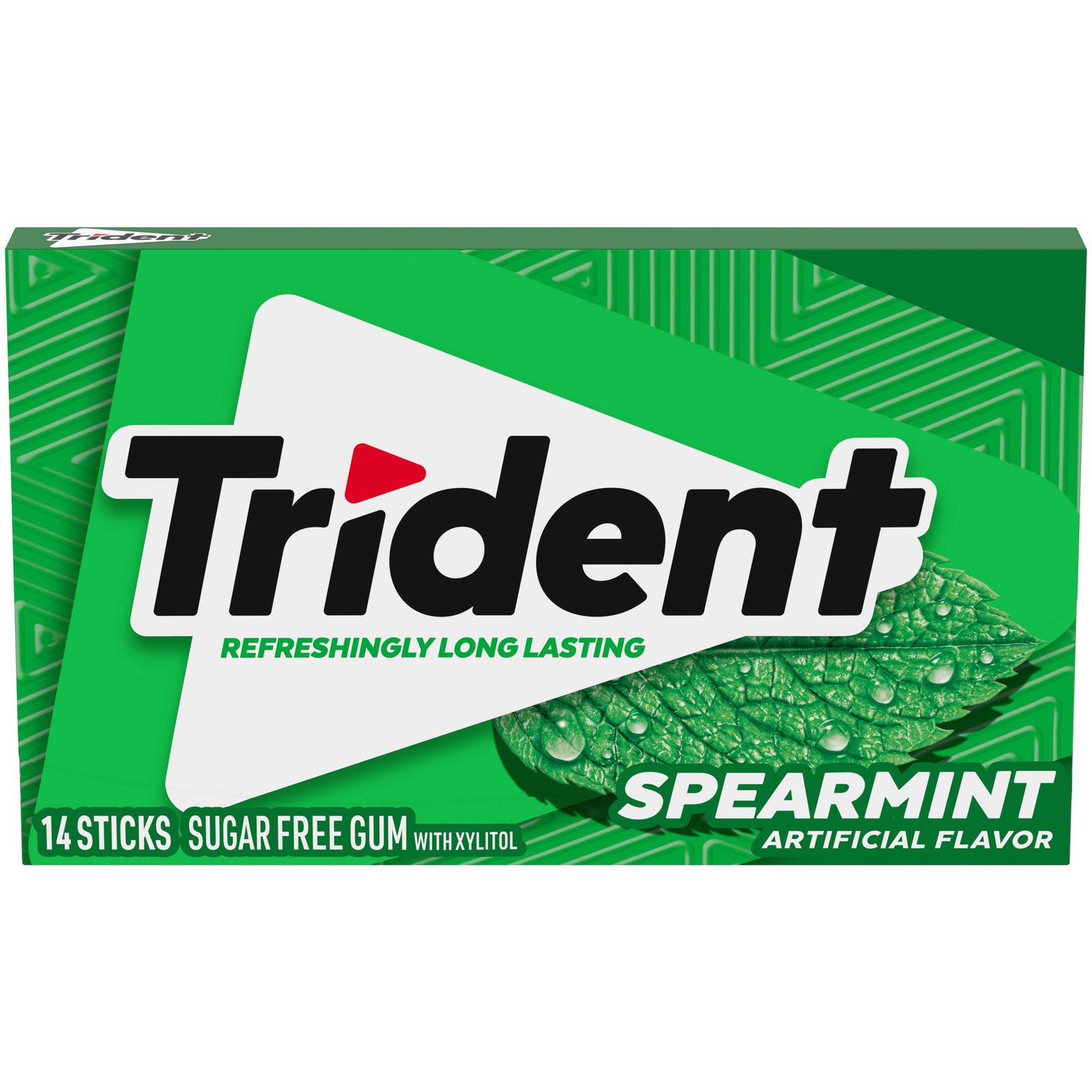 Trident Spearmint Sugar-Free Chewing Gum, 14 14 Count (Pack of 1), Green Trident Spearmint Sugar-Free Chewing Gum, 14 14 Count (Pack of 1), Green