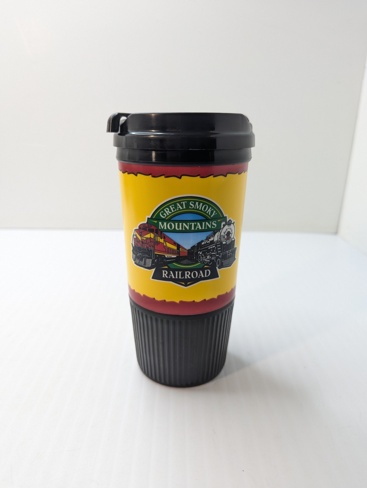 Great Smoky Mountains Railroad Travel Tumbler Coffee Cup with Lid Whirley 16 oz