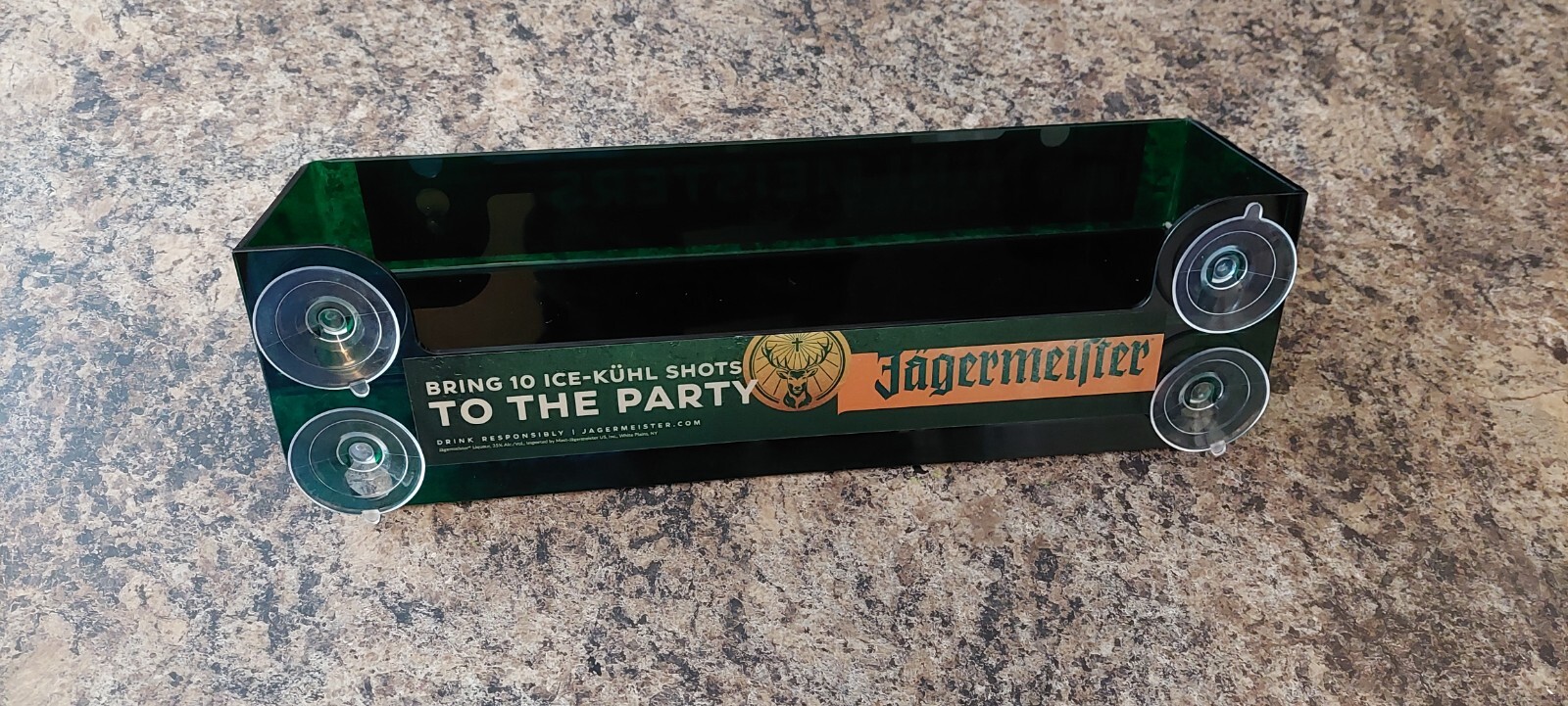 Jagermeister Hanging Shelf Shot Holder Acrylic Suction Cups Mount Bar Man Cave