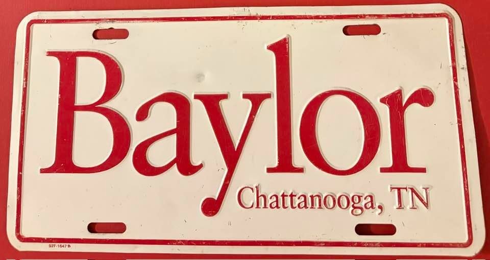 Baylor School Booster License Plate Chattanooga Tennessee