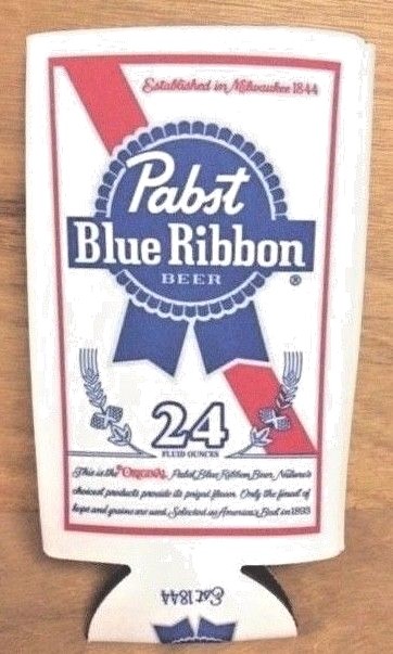 Pabst Blue Ribbon PBR Beer Koozie 24 oz Tall Can Cooler - One (1) - New & F/S