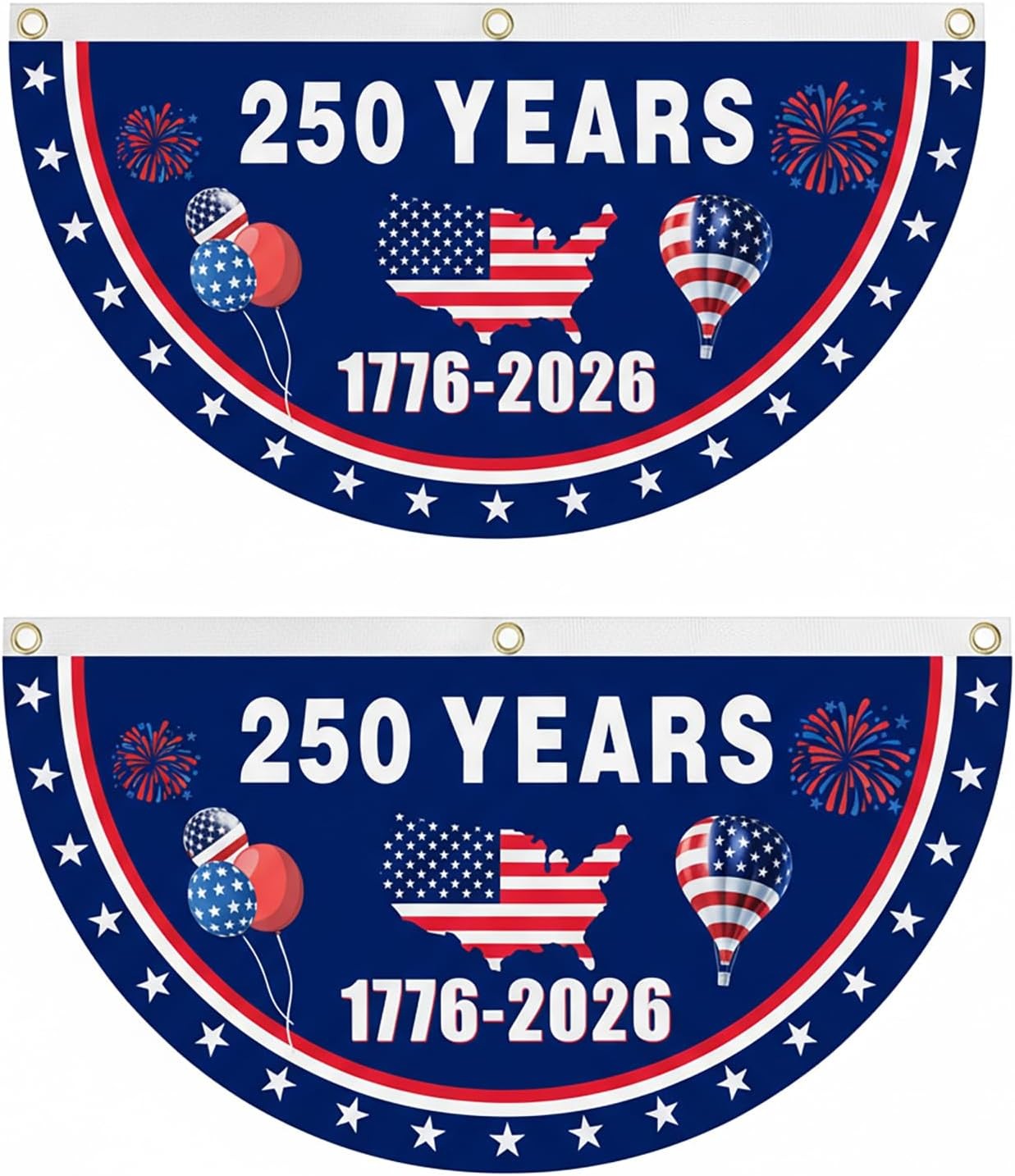 2-Pack 250th American Anniversary Flags 1776-2026 - USA 250th Outdoor Bunting Fl 2-Pack 250th American Anniversary Flags 1776-2026 - USA 250th Outdoor Bunting Fl