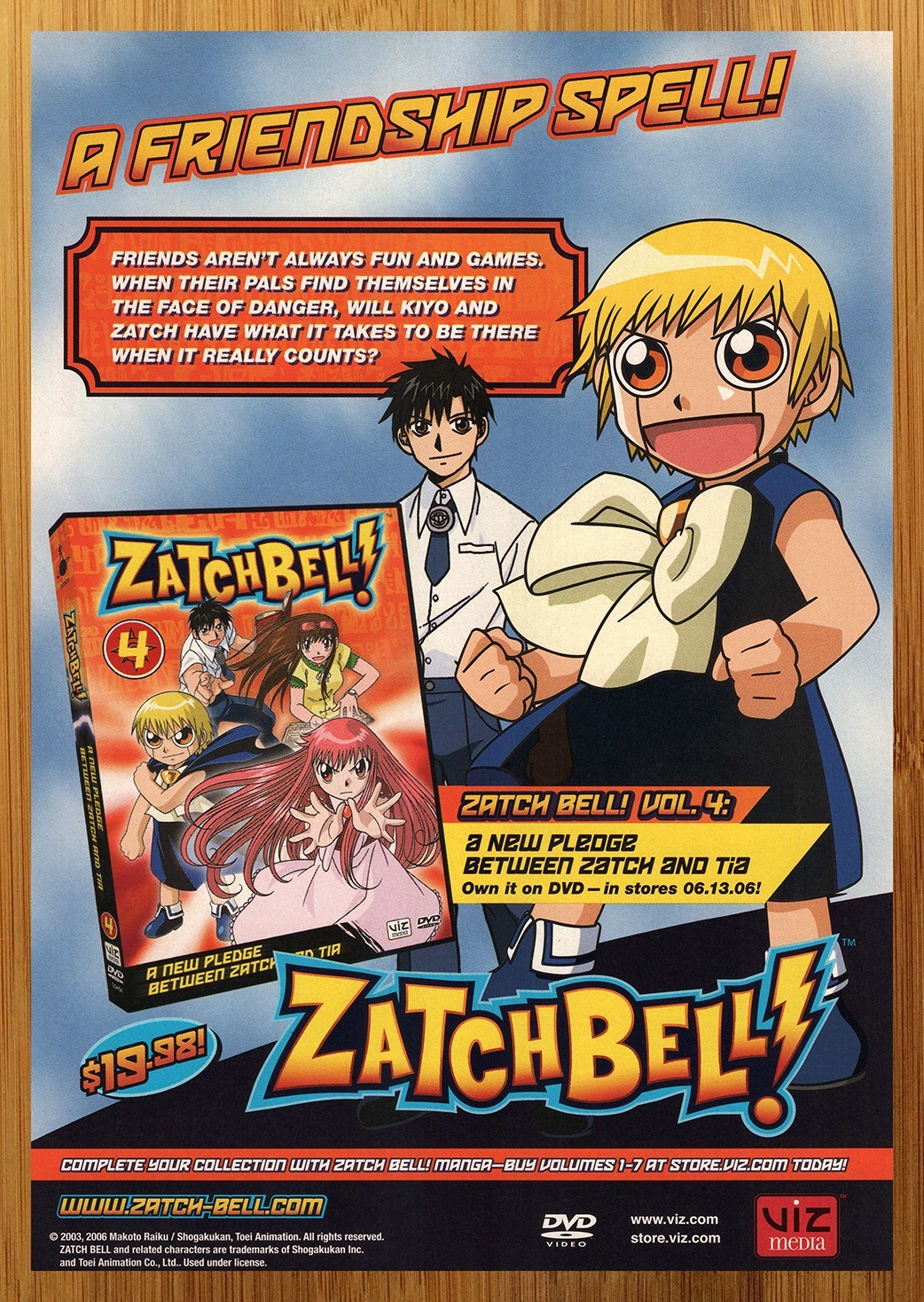 2006 Zatch Bell Anime Series Vintage Print Ad/Poster Vol 4 TV DVD Video Pop Art