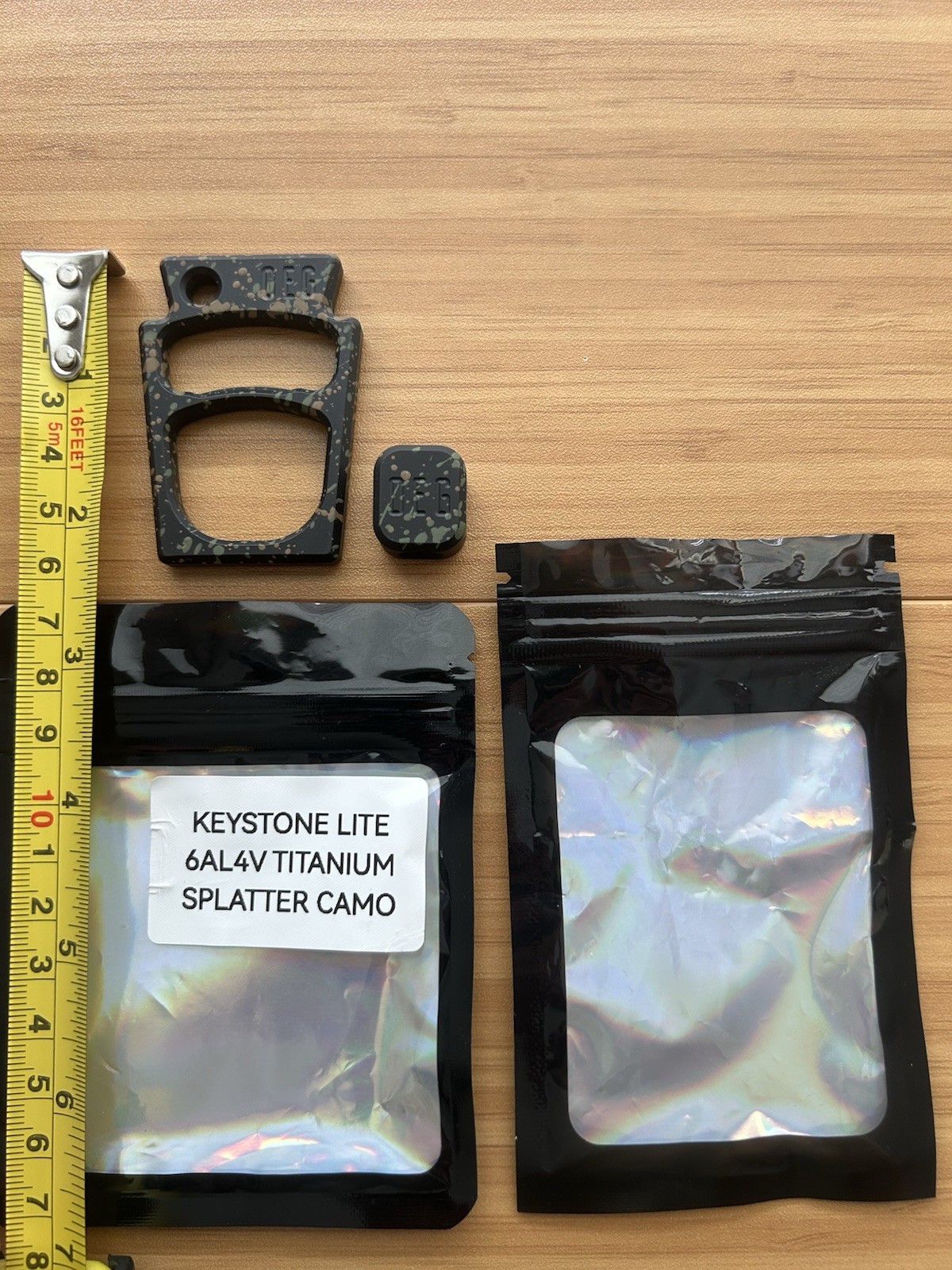 OEG EDC Keystone Lite + Ridge Bead Set Limited Edition Splatter Camo Cerakote Ti