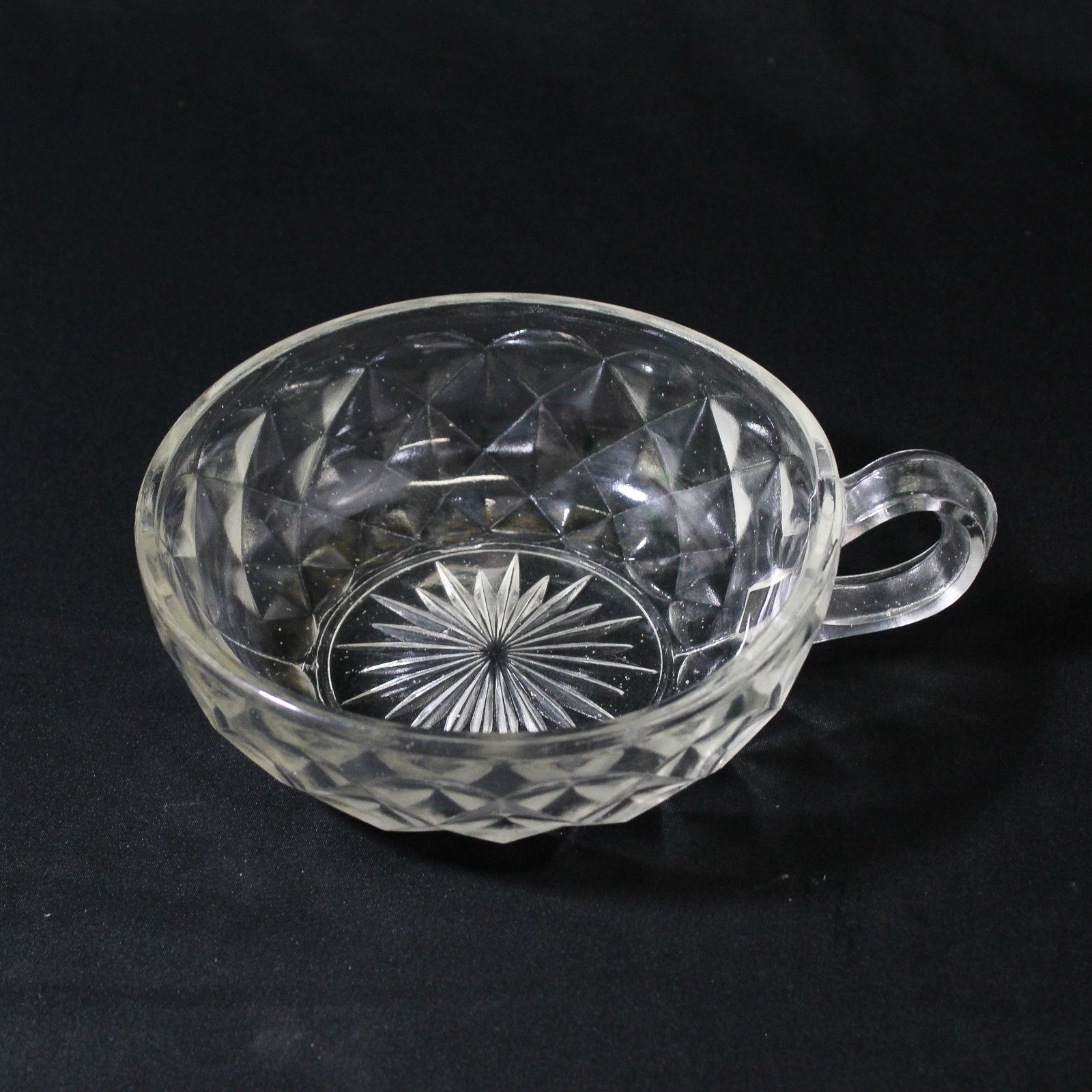 Imperial Glass-Ohio Unknown Pattern Clear Pressed/Cut Glass Handled Bowl 5.25