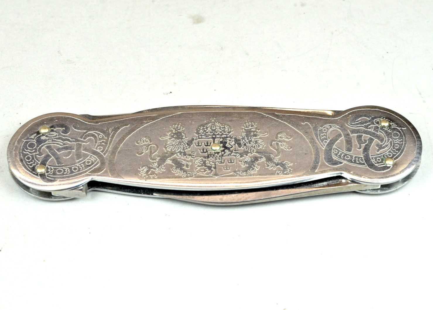 Vintage Emil Olsson Eskilstuna Sweden 3-Blade Pen Knife Swedish Coat of Arms