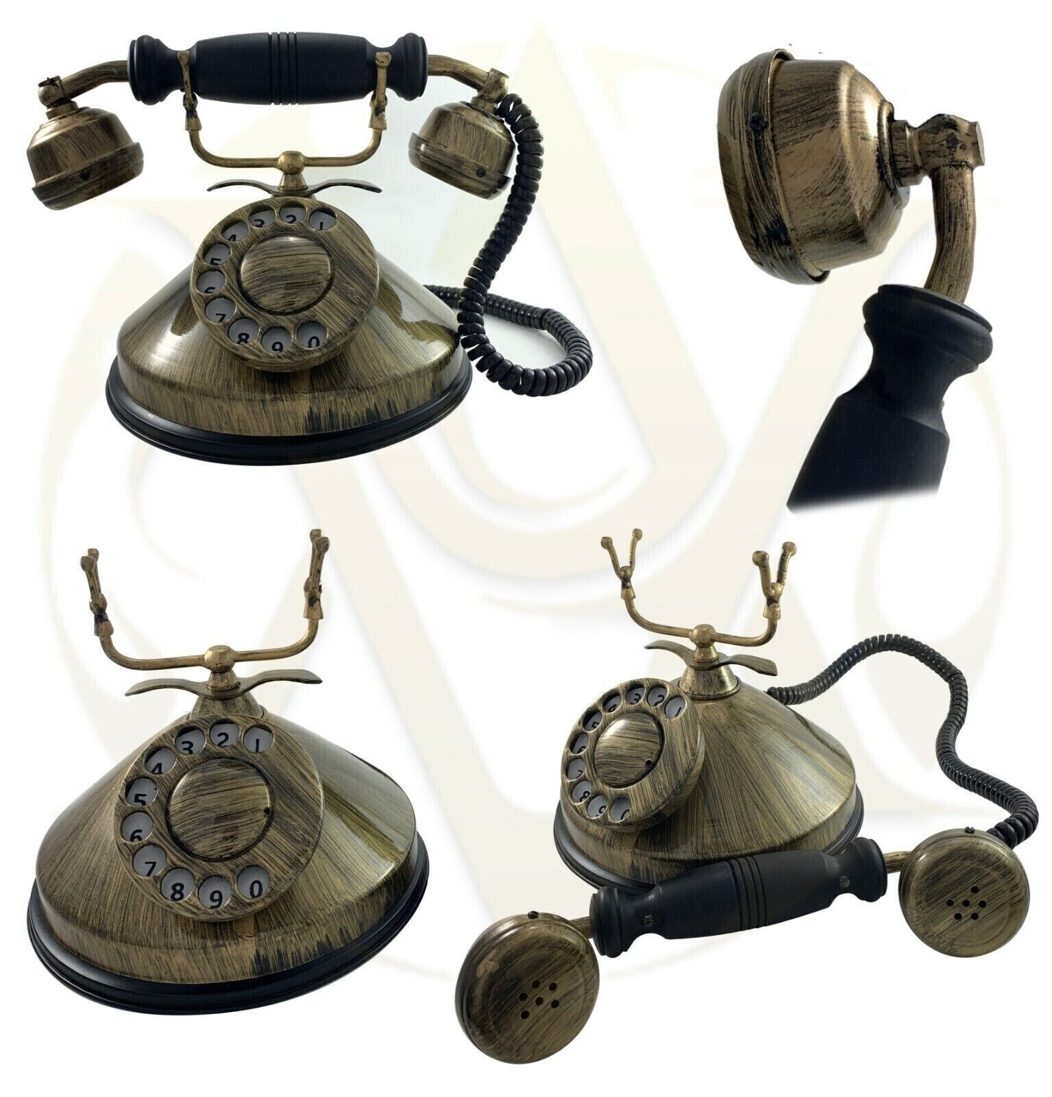 New Designer Style Brass Rotary Dial Telephone Vintage Phone Home Decor Gift