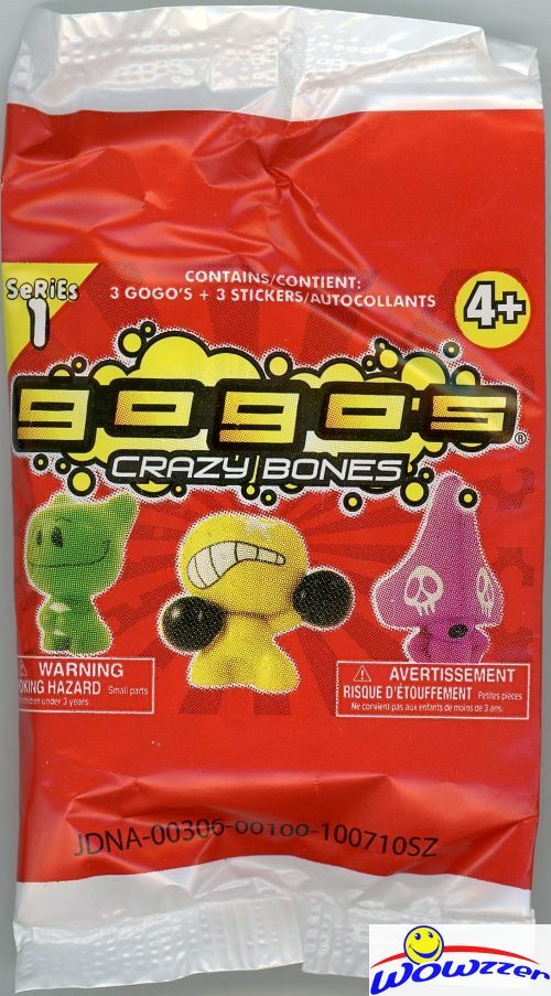 GoGo’s Crazy Bones Series 1 Factory Sealed Pack( 3 Bones & 3 Stickers)