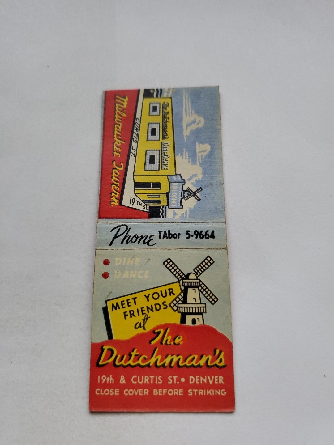 The Dutchman\'s Denver Colorado Matchbook Cover The Dutchman\'s Denver Colorado Matchbook Cover