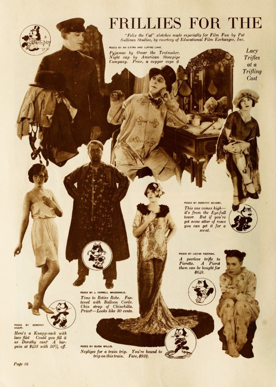 1926 FELIX THE CAT in Movie Magazine Article Images - Two 5 x 7 inch Photos