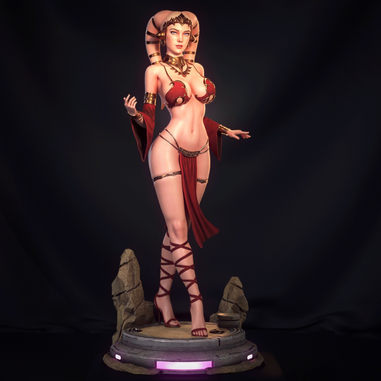 Painted Twi'lek Dancer Hostess Statue 1/4 Sexy Figure