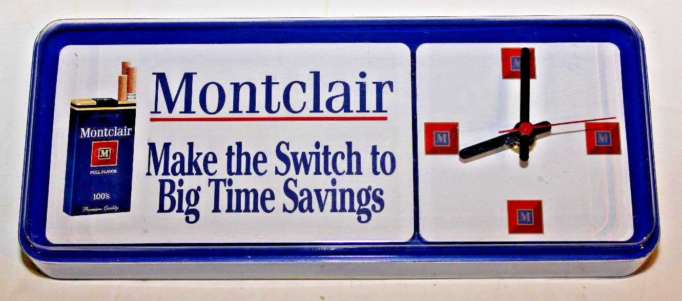 Montclair cigarette advertising clock vintage