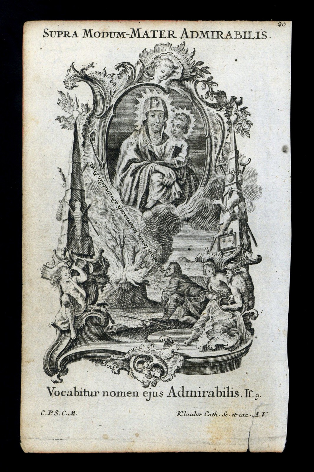 santino engraving 1700 litanies lauretane MATER ADMIRABILIS klauber