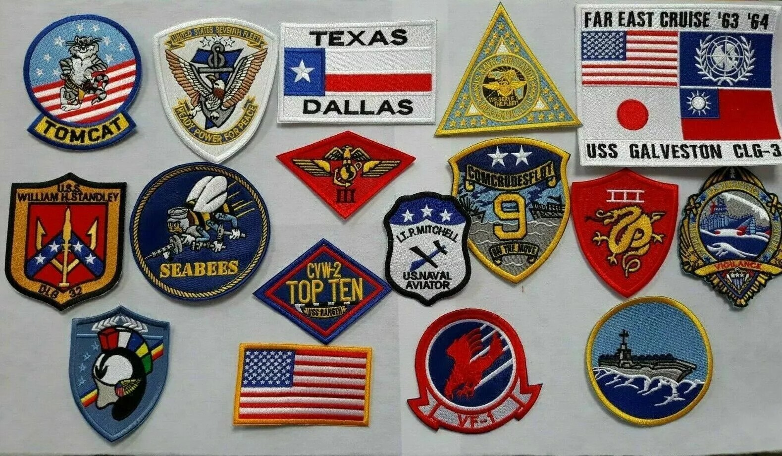 TOP GUN MOVIE G1 FLIGHT JACKET EMBROIDERED MILITARY ARMY PATCHES Set Of 17 Gift