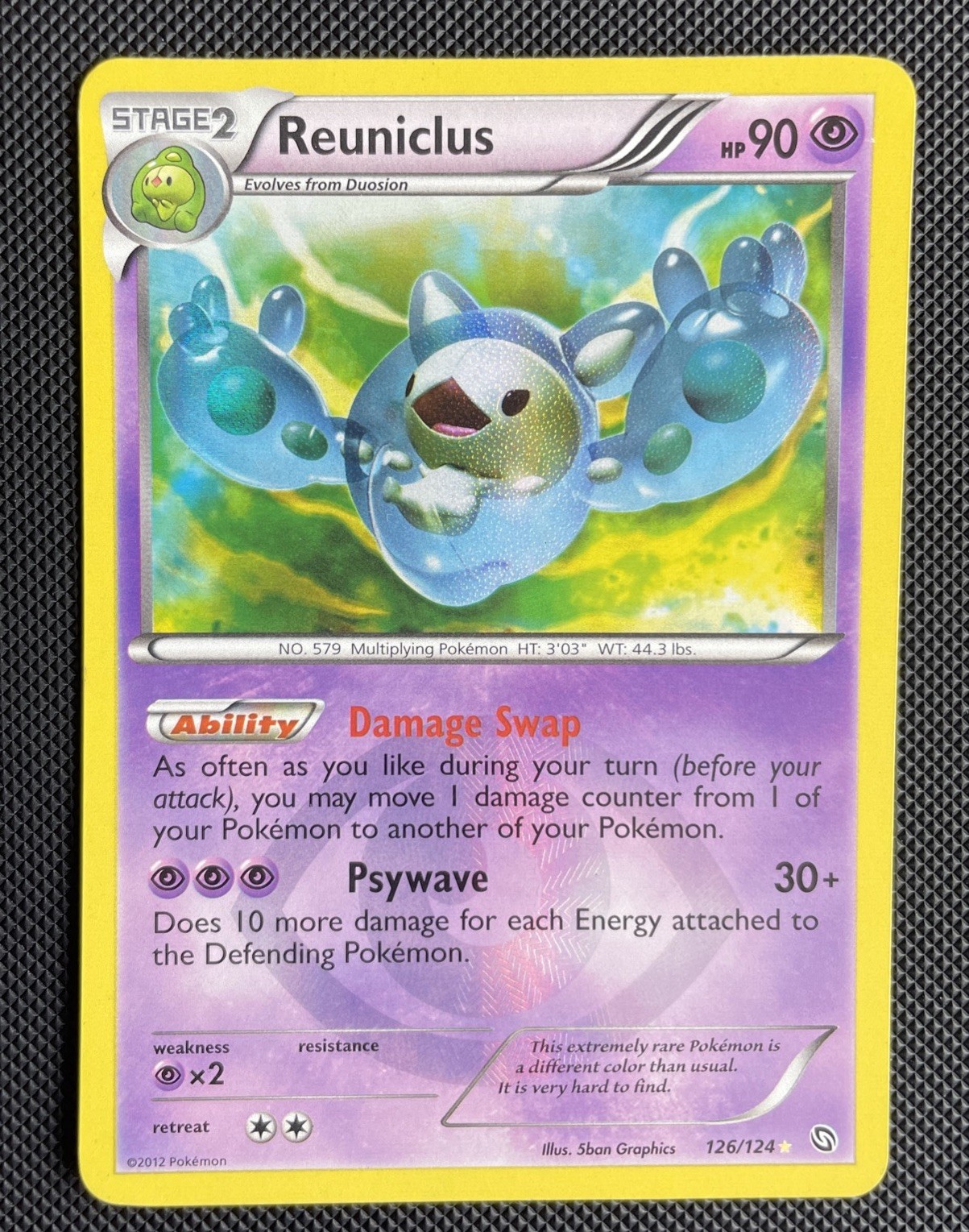 Pokemon TCG Reuniclus 126/124 Shiny Secret Holo Black White Dragons Exalted