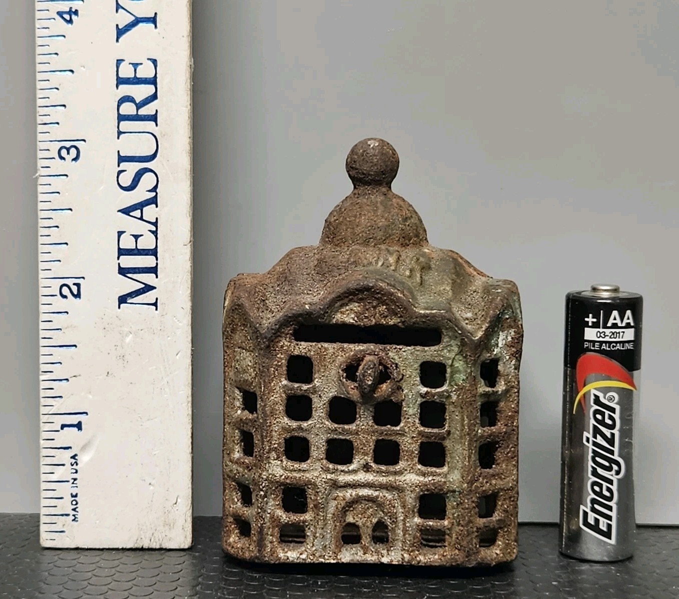 Antique Cast Iron Dome‑Top Building Savings Bank 3¼″ Tall 1900s 