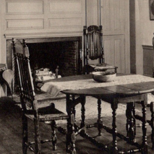 * Antique DB Postcard The Green Dining Room Antiquarian Society Concord MA