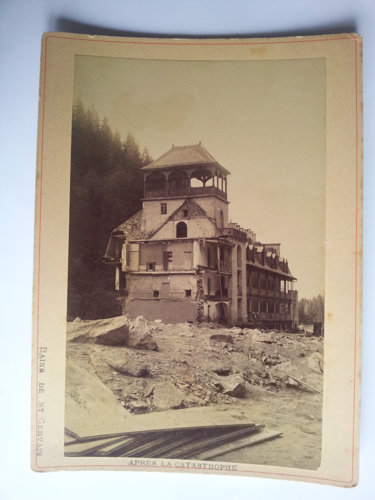 Original Photo 19th - FRANCE - Saint-Gervais - Les Bains après la catastrophe