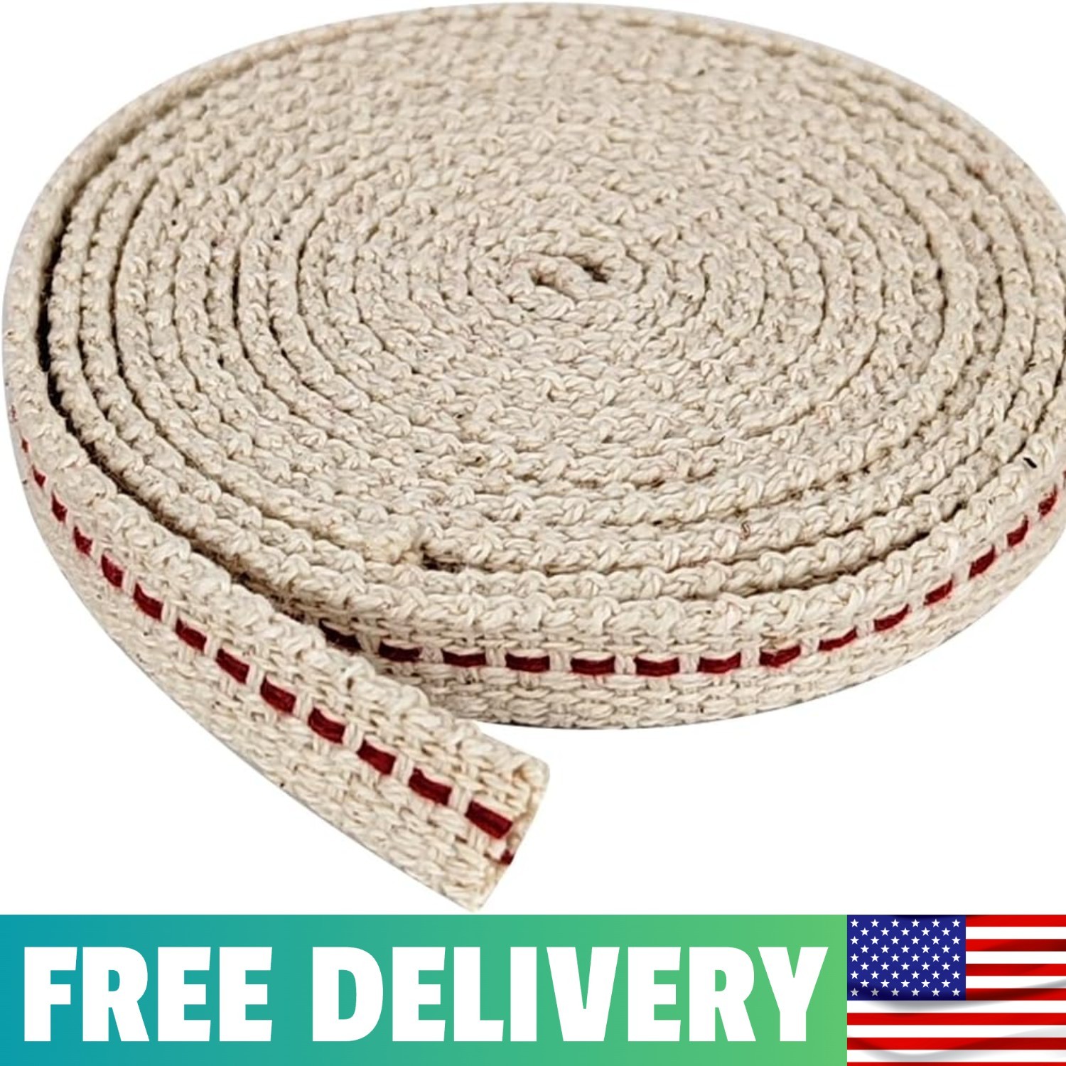Flat Cotton Wick Replacement 3/8 Inch Wide 6.5 Feet Roll HeavyDuty for Oil Lamp